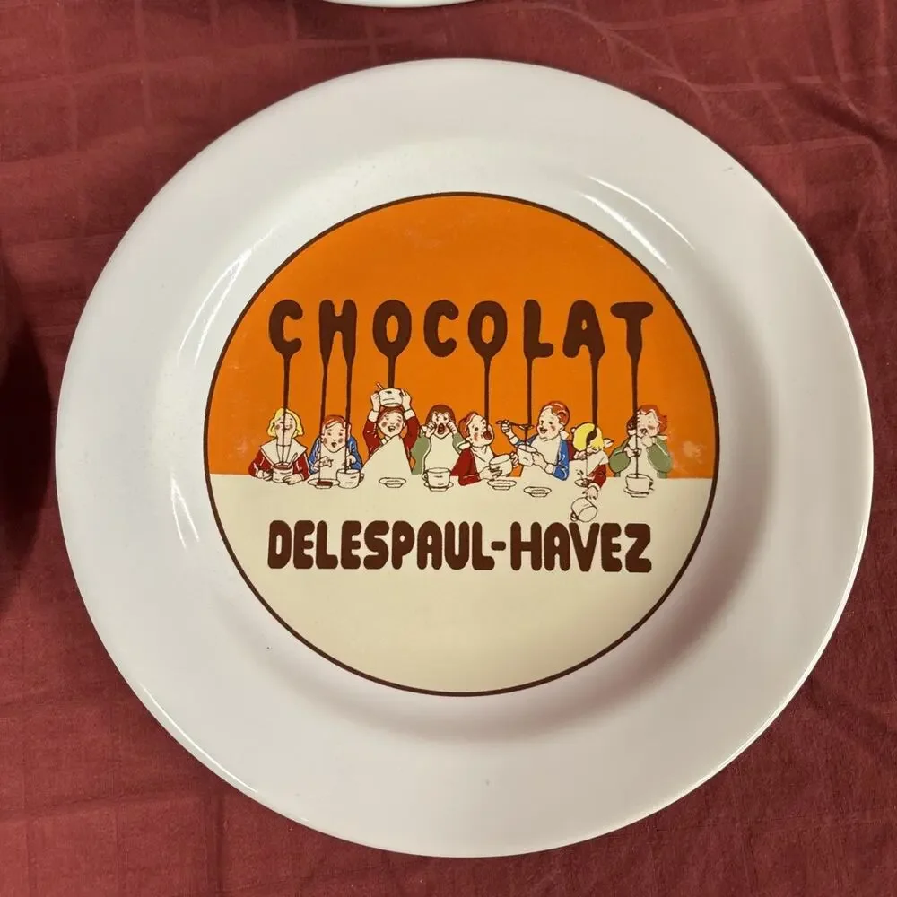 POTTERY BARN Chocolat Delespaul-Havez Ceramic Chocolate Dessert Plates Set of 6